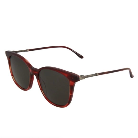 Bottega Veneta Women\'s Red Havana Square Sunglasses!